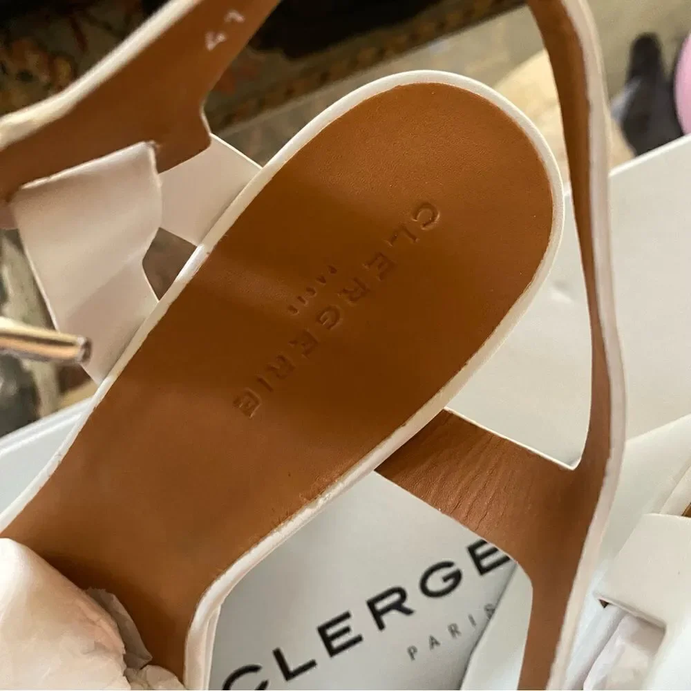 Robert Clergerie Darryl white Platforms Sandals Wedges Shoes Sz 41 10.5 NEW